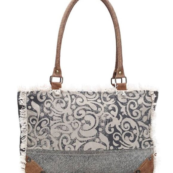 MYRA BAGS LEAF PRINT HAIRON BAG - Picture 1 of 4
